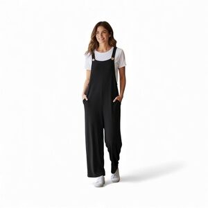 Urban Ribbed Black Jumpsuit